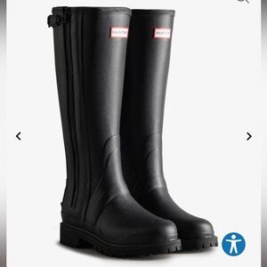 Hunter women’s balmoral tall side adjustable 3mm neoprene Wellington rain boots